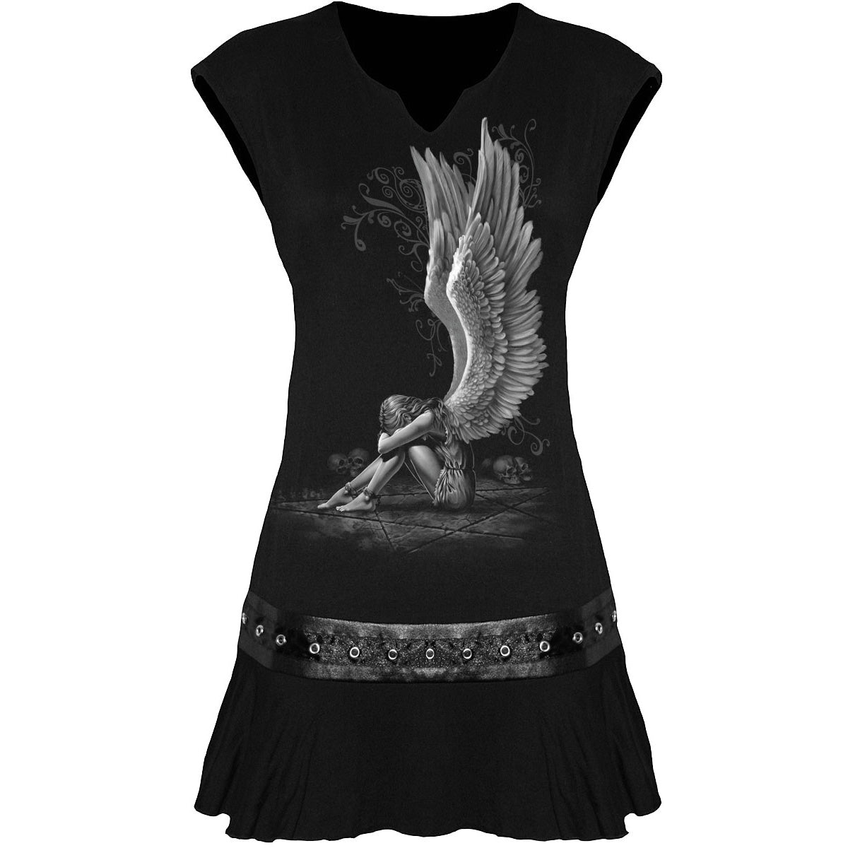 SPIRAL - ENSLAVED ANGEL - STUD WAIST MINI DRESS