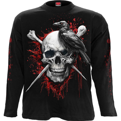 SPIRAL - DEATH RAVEN - LONGSLEEVE T-SHIRT BLACK