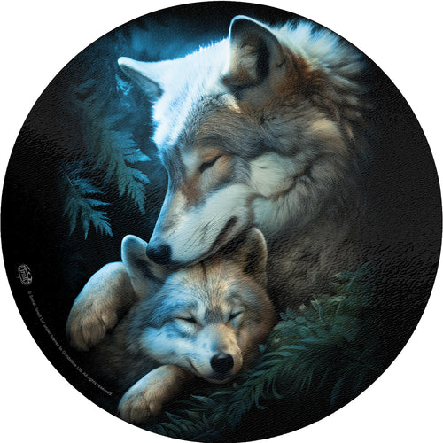 SPIRAL - MOTHER'S LOVE - GLASS CHOPPING BOARD (CIRCULAR)