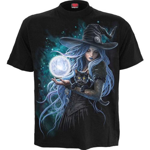 SPIRAL - MYSTIC MOON - Front Print T-Shirt Black