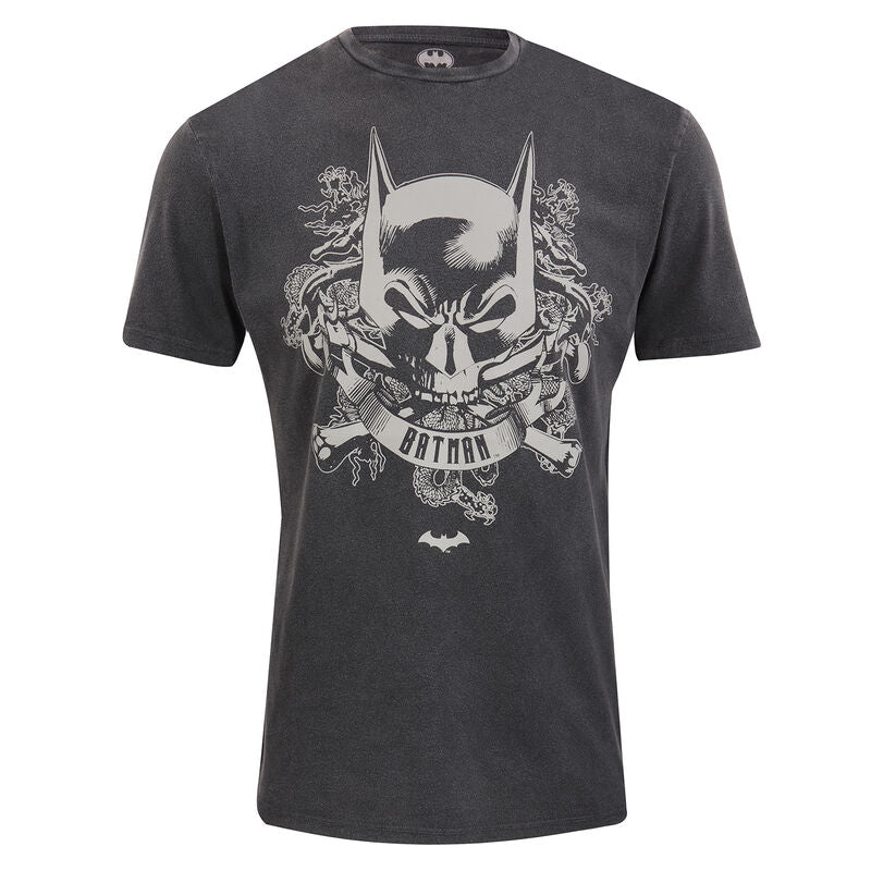 Batman - Skull Crest Acid Wash - Super Heroes Collection - Unisex Acid Wash T-Shirt