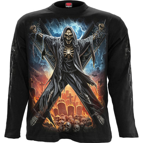 SPIRAL - CROSSED OVER - LONGSLEEVE T-SHIRT BLACK