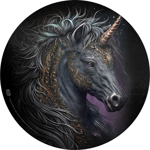 SPIRAL - CELTIC UNICORN - GLASS CHOPPING BOARD (CIRCULAR)