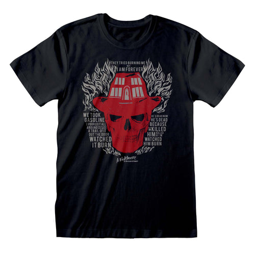 A NIGHTMARE ON ELM STREET - SKULL FLAMES - T-SHIRT