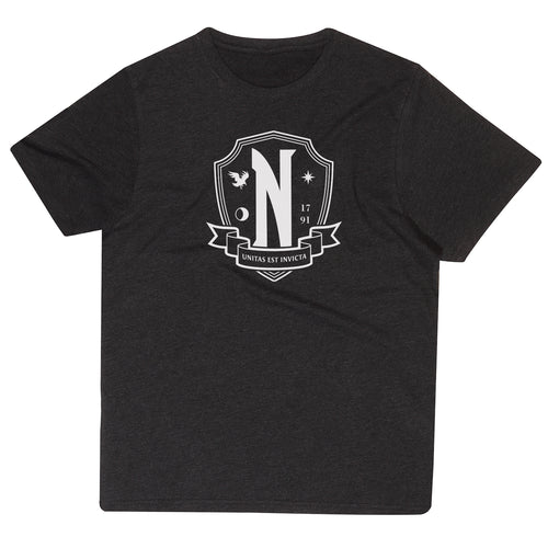 WEDNESDAY - NEVERMORE WHITE EMBLEM - T-SHIRT