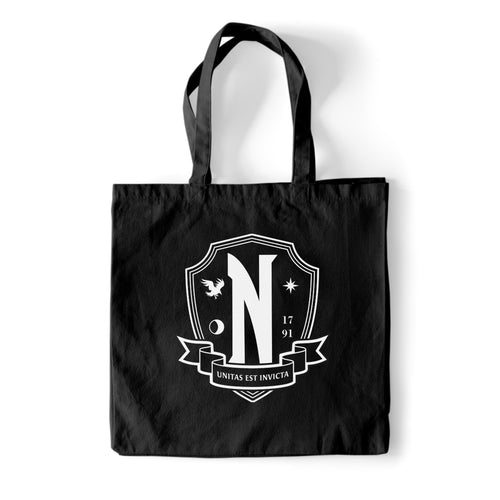 WEDNESDAY - NEVERMORE - BLACK TOTE BAG