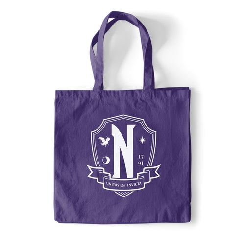 WEDNESDAY - NEVERMORE - PURPLE TOTE BAG