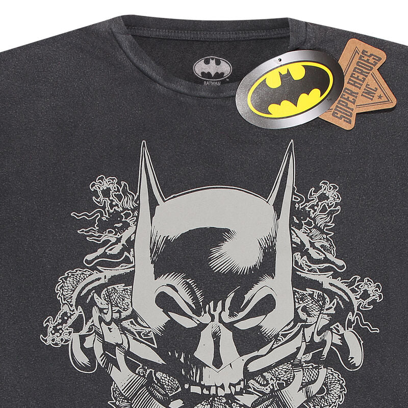 Batman - Skull Crest Acid Wash - Super Heroes Collection - Unisex Acid Wash T-Shirt