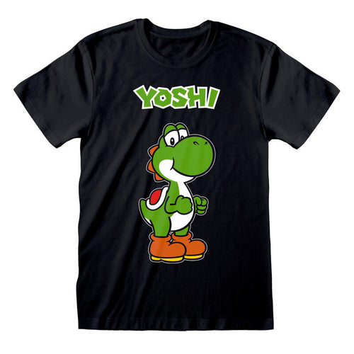 Super Mario - Yoshi Name Tag (Unisex) - Camiseta Black