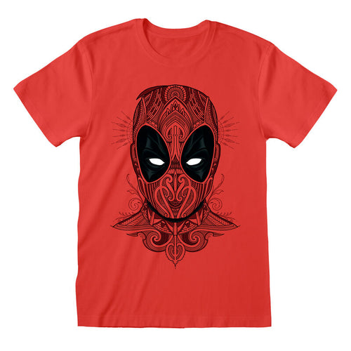 Deadpool - estilo tatuaje - camiseta roja