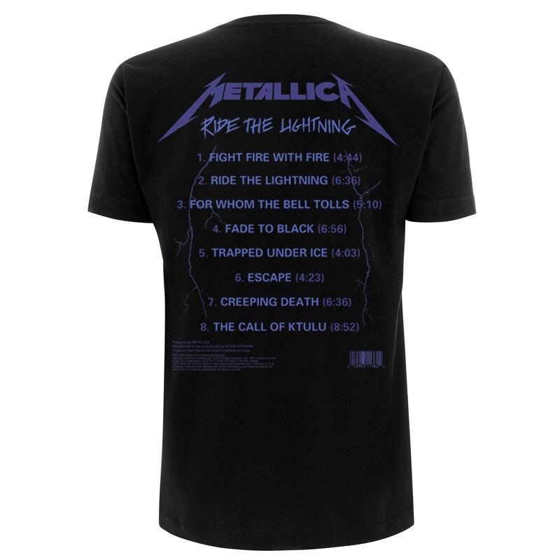 Metallica - Ride The Lightening Tracks Black T - T-Shirt Black