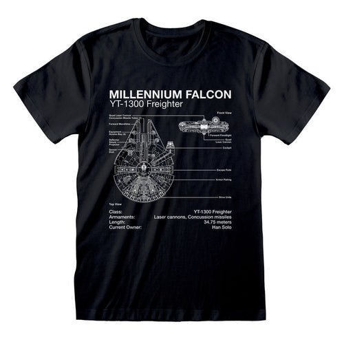 Star Wars - Millenium Falcon Sketch - T -shirt