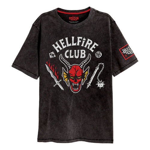 STRANGER THINGS - HELLFIRE CREST - T-SHIRT