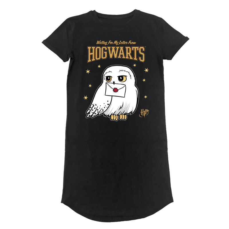 Harry Potter - Hogwarts Letter - Ladies T-Shirt Dress - Unisex Black T-Shirt Dress