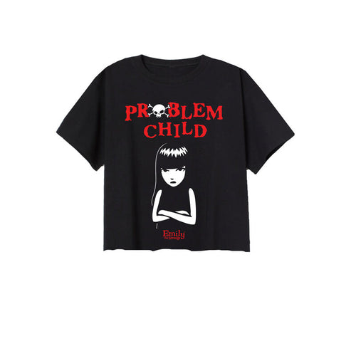 Emily the Strange - Problem Child - Cropped Hem Tee Black