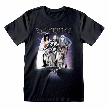 Beetlejuice - Logotipo de póster negro - camiseta