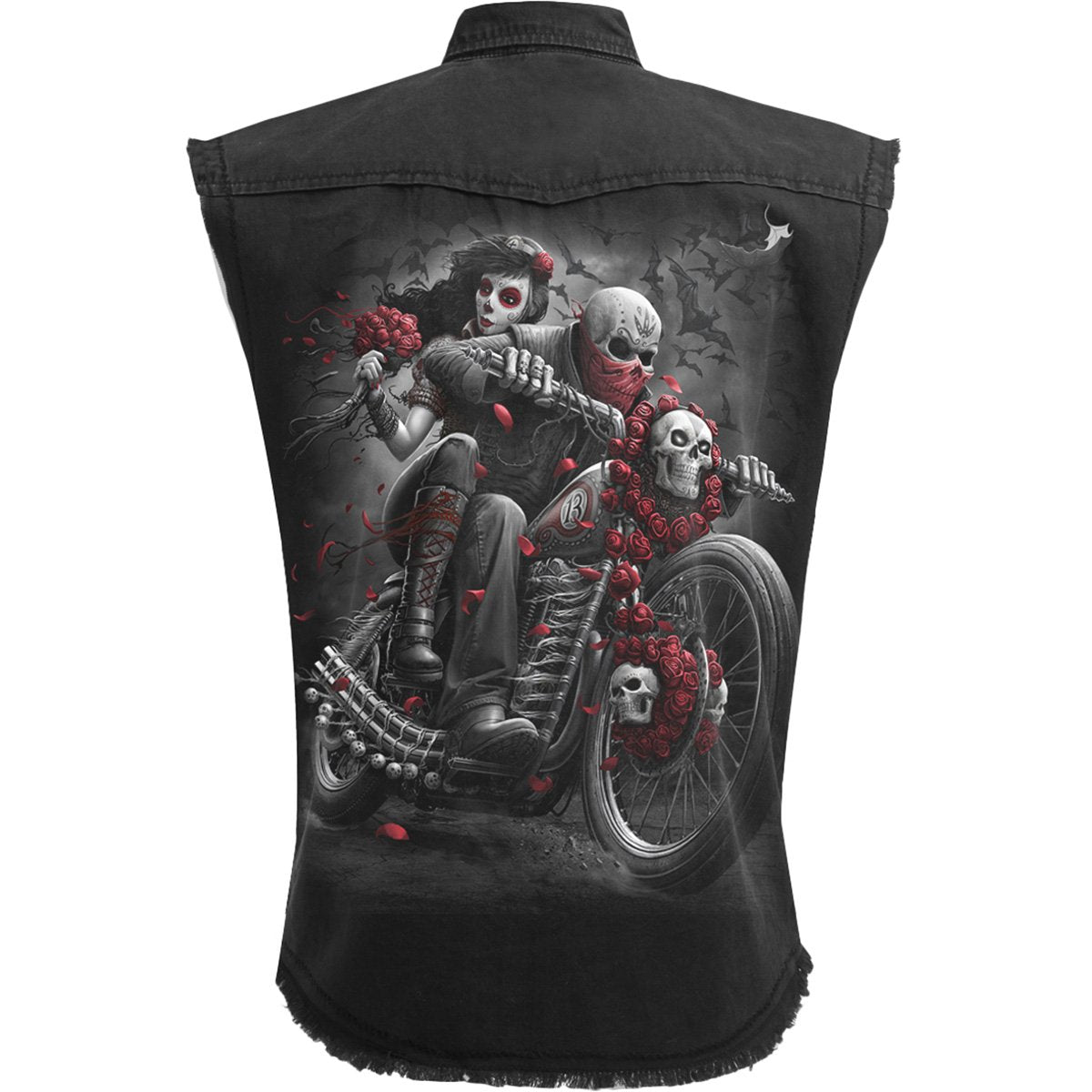 DOTD BIKERS - Sleeveless Stone Washed Worker Black - Spiral USA