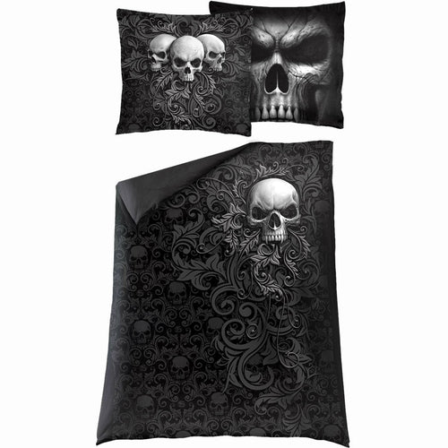 Skull Scroll - Single Duvet Cover + UK und EU -Kissenbezüge