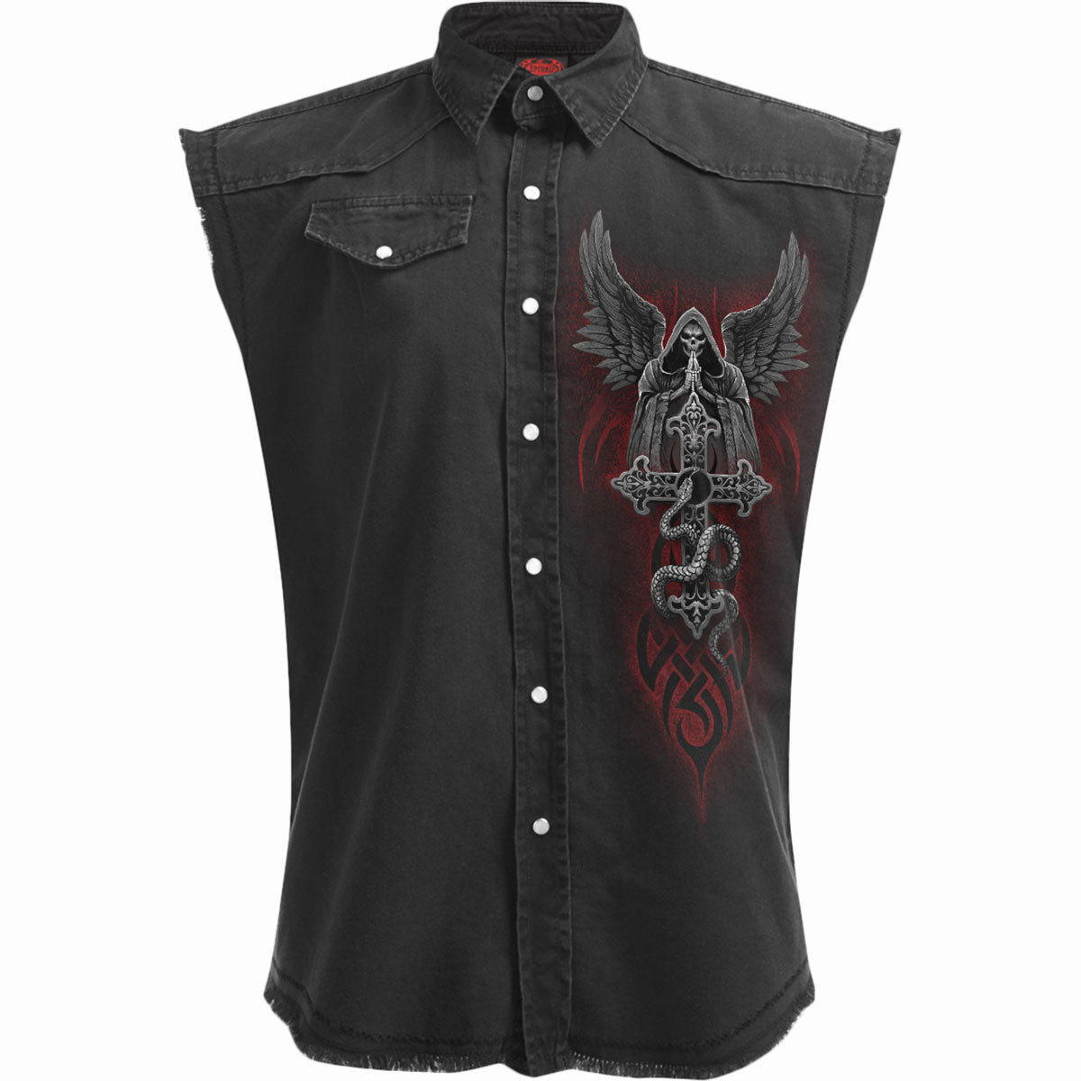 THE DEAD - Sleeveless Stone Washed Worker Black