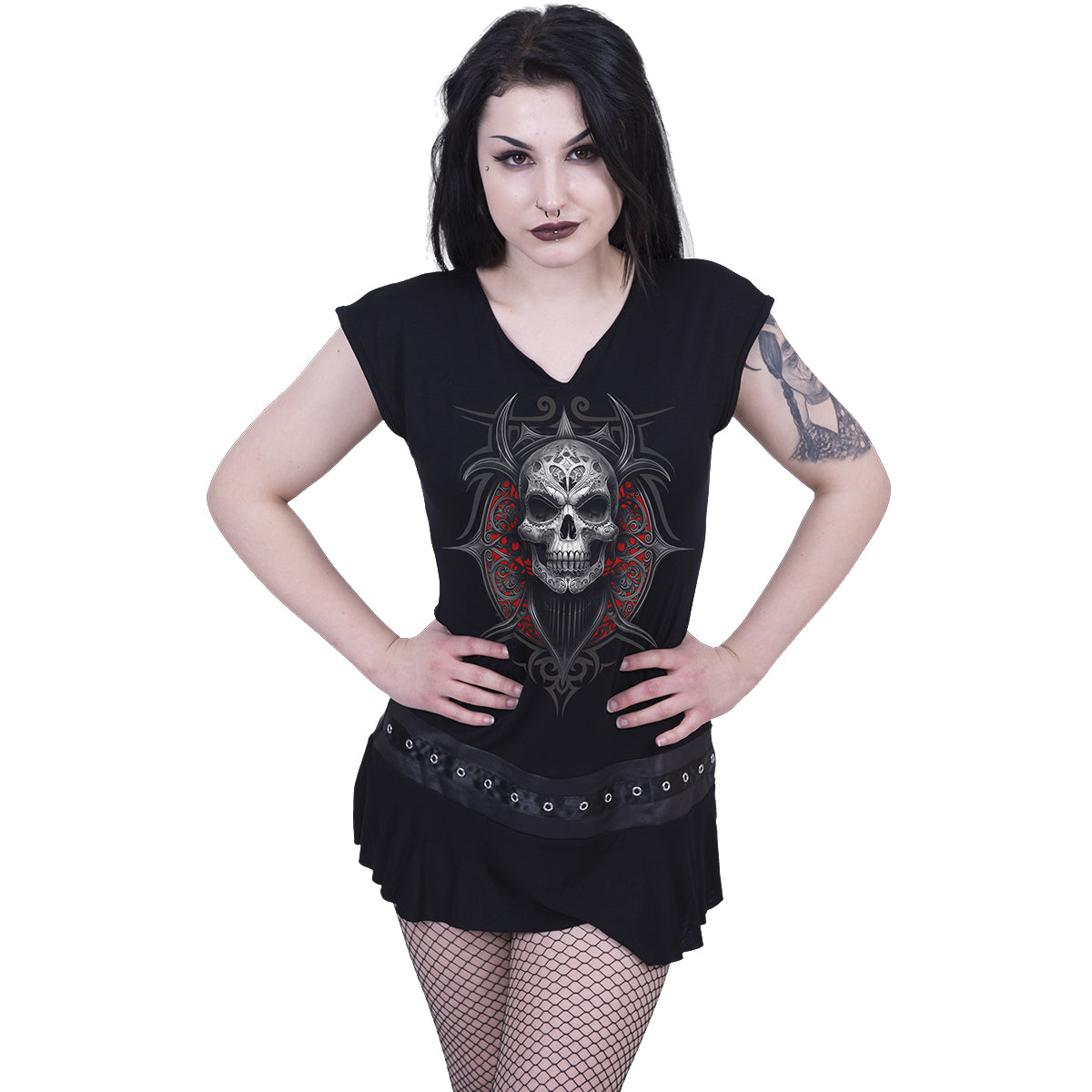 SPIRAL - HIGH PRIESTESS - STUD WAIST MINI DRESS