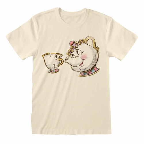 BEAUTY AND THE BEAST - CHIP AND MRS POTTS SKETCH - T-SHIRT