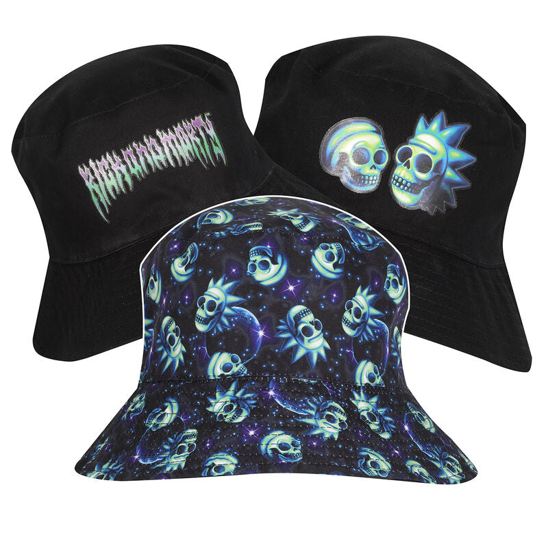 Rick And Morty - Neon Skull Reversible Bucket Hat - Bucket Hat 