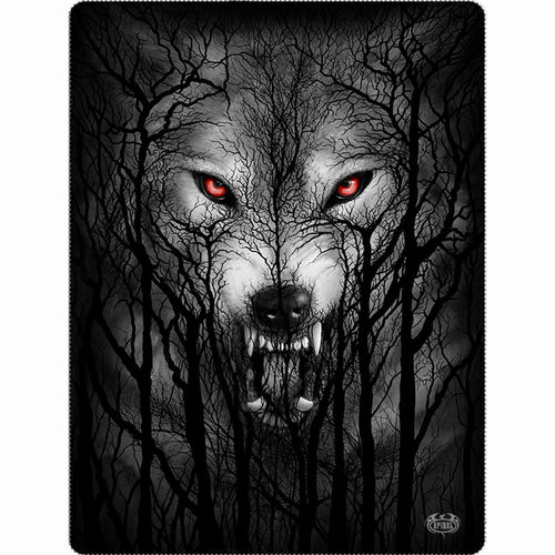 SPIRAL - FOREST WOLF - FLEECE BLANKET WITH DOUBLE SIDED PRINT