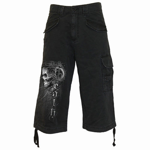 Śmierć Forever - Vintage Cargo Shorts 3/4 Long Black