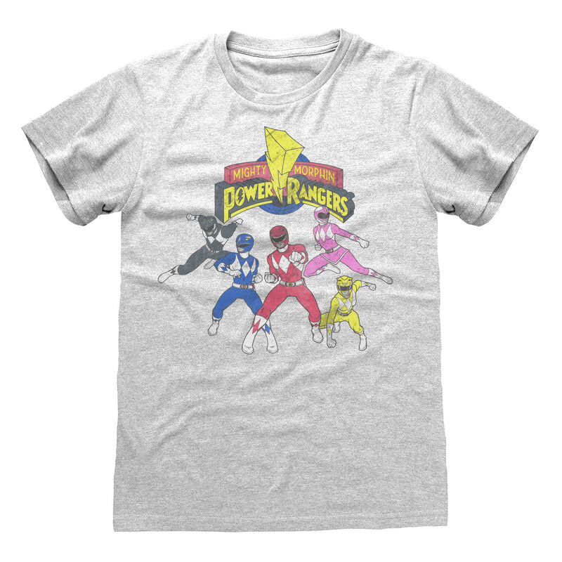 Power Rangers - Team Pose - T-Shirt Grey