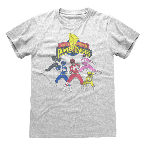 Power Rangers - Pose del equipo - Camiseta Gray