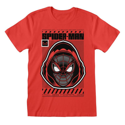 Gra wideo Spider -Man Miles Morales - Hooded Spider - T -shirt czerwony