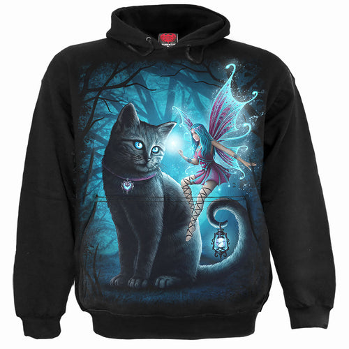 Cat and Fairy - Kids Front Stampa con cappuccio nero