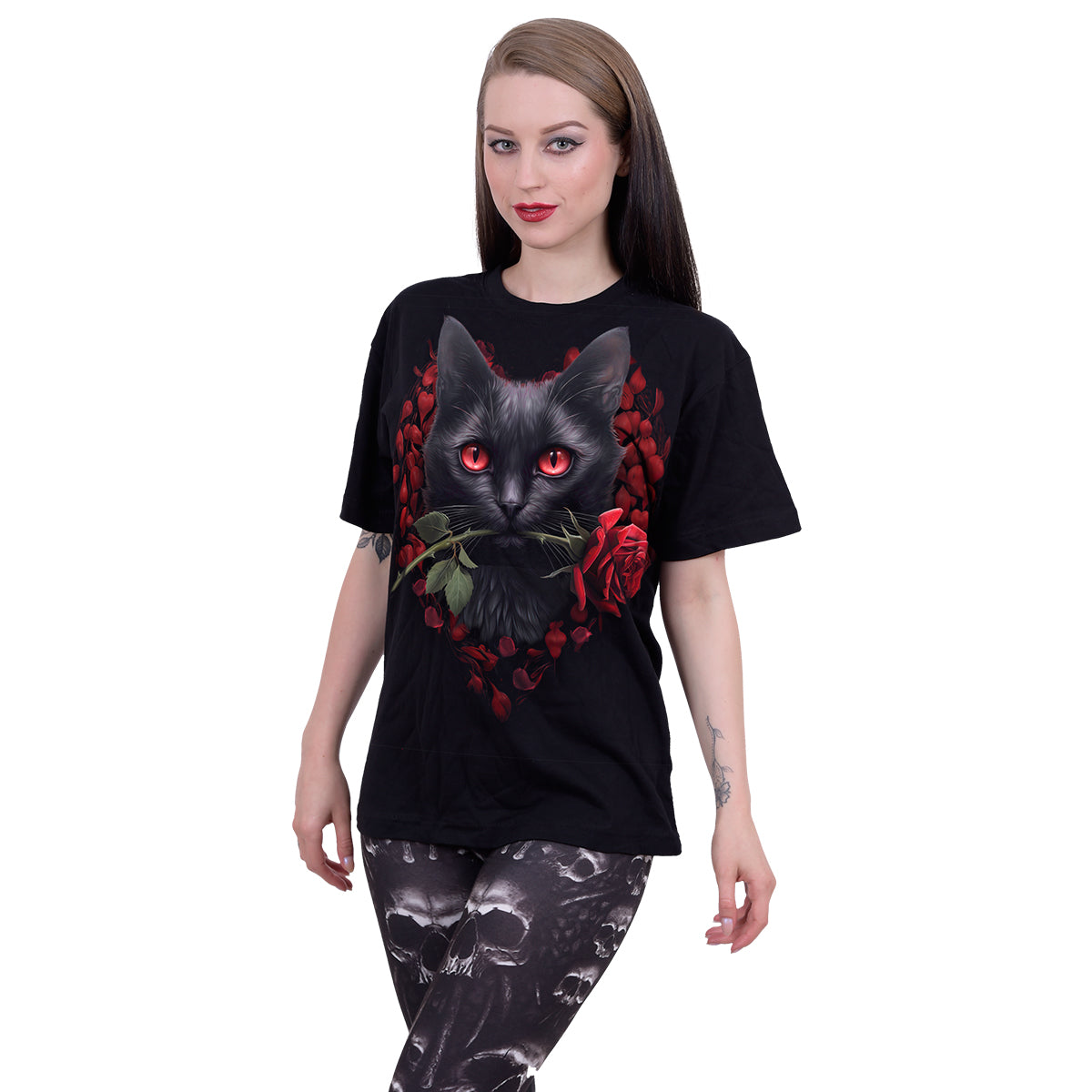 SPIRAL - CAT'S LOVE - FRONT PRINT T-SHIRT