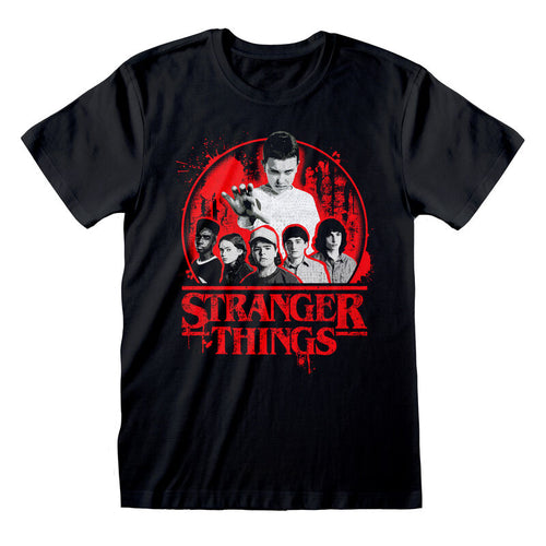 Stranger Things - Logotipo de Circle - Camiseta Negra