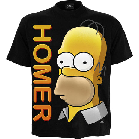 THE SIMPSONS - HOMER PORTRAIT - FRONT PRINT T-SHIRT BLACK