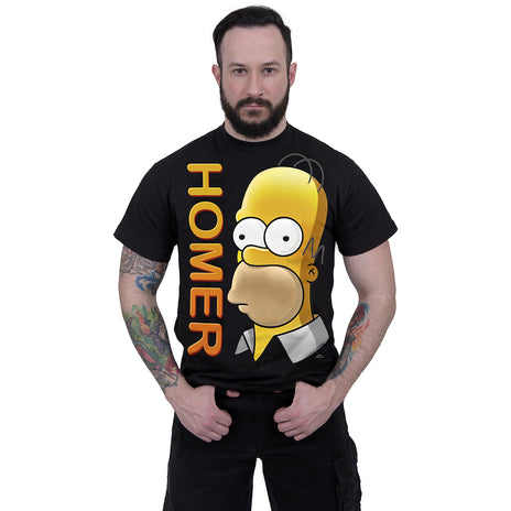 THE SIMPSONS - HOMER PORTRAIT - FRONT PRINT T-SHIRT BLACK