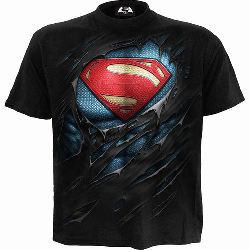 Superman - strappato - maglietta nera