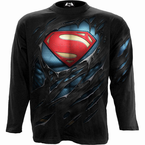 Superman - Riss - LongSleeve T -Shirt schwarz