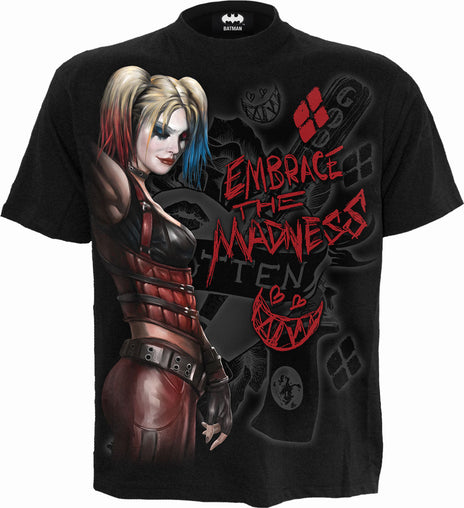 Harley Quinn - Embrace Madness - T-shirt à imprimé avant noir