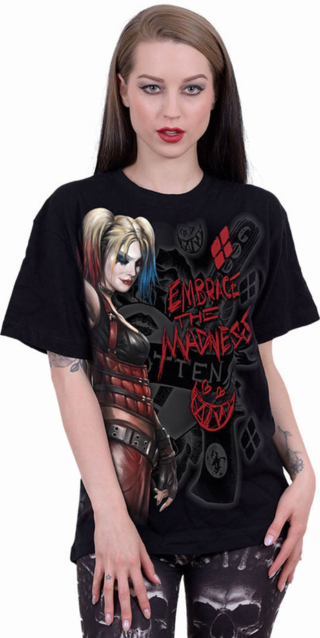 Harley Quinn - Embrace Madness - T-shirt à imprimé avant noir