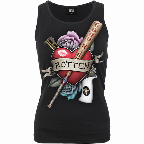 Harley Quinn - Rotten - Razor Back Top Negro