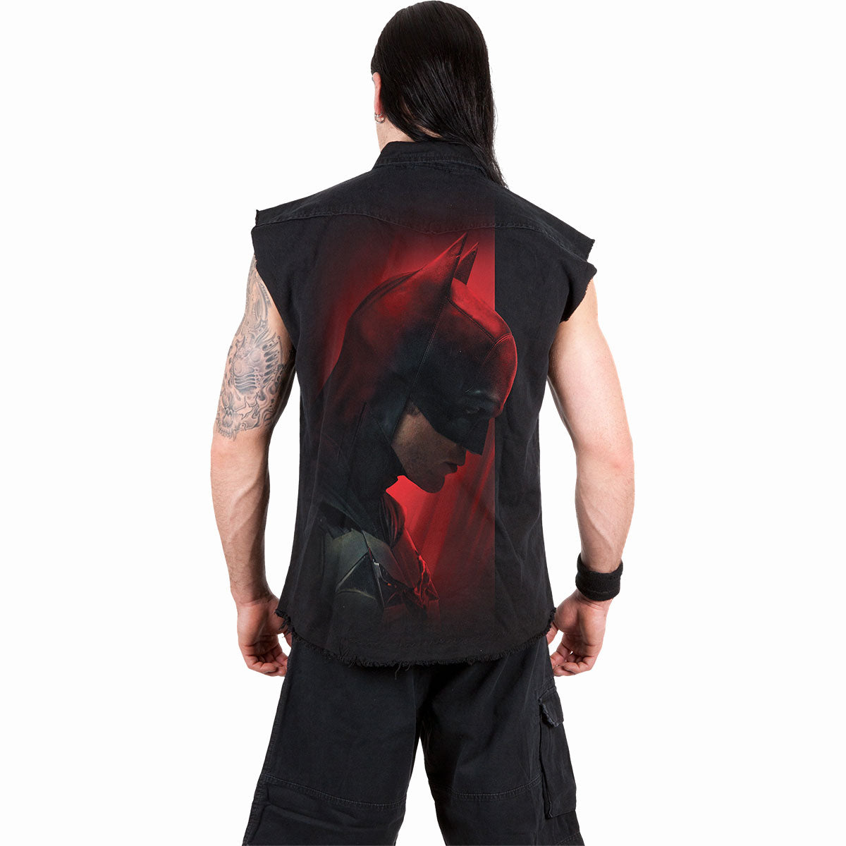 THE BATMAN - PROFILE LOGO - SLEEVELESS STONE WASHED WORKER