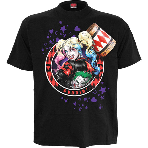 Harley Quinn - Puddin ' - Camiseta de estampado delantero negro