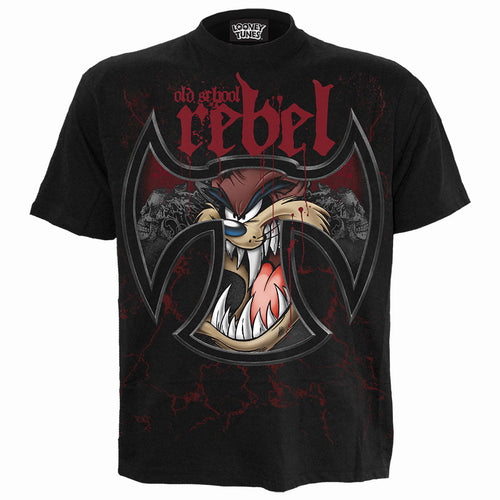 Taz - Old School Rebel - T -shirt della stampa frontale nera