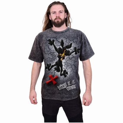 WILE E COYOTE - MISSED THE SPOT - ACID WASH T-SHIRT