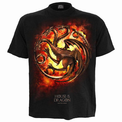 HOD - Dragon Flames - Frontdruck T -Shirt Schwarz