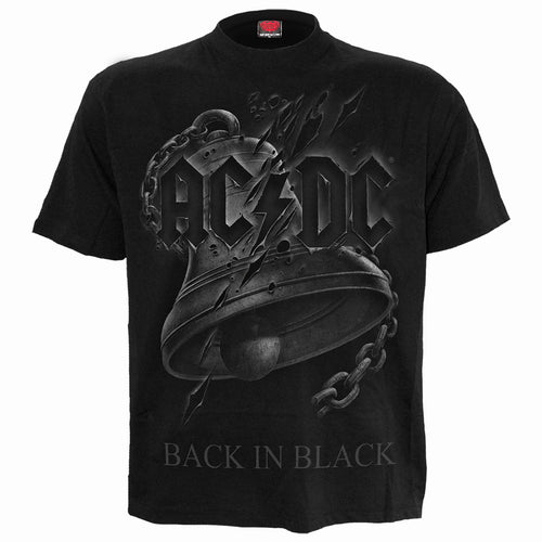 AC/DC - Back in nero strappato - t -shirt di stampa frontale nera