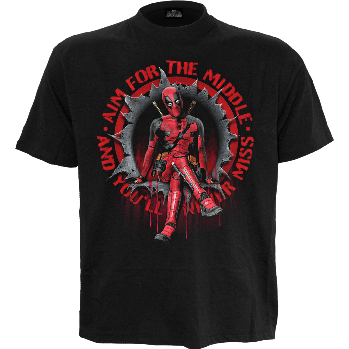 DEADPOOL - AIM FOR THE MIDDLE - T-SHIRT