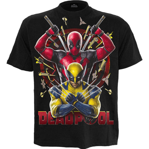 Deadpool - Wolverine Bullseye - Camiseta Negra