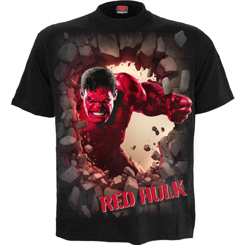 MARVEL - CAPTAIN AMERICA - RED HULK - FRONT PRINT T-SHIRT BLACK